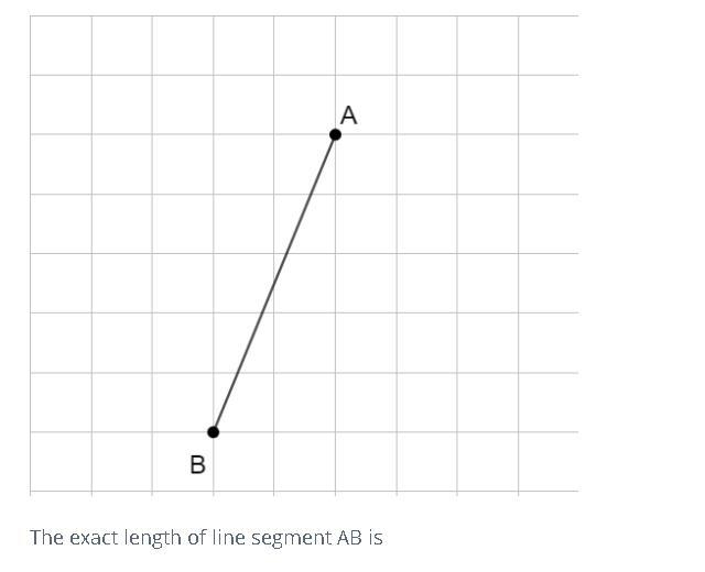 The exact length of line segment AB is?-example-1