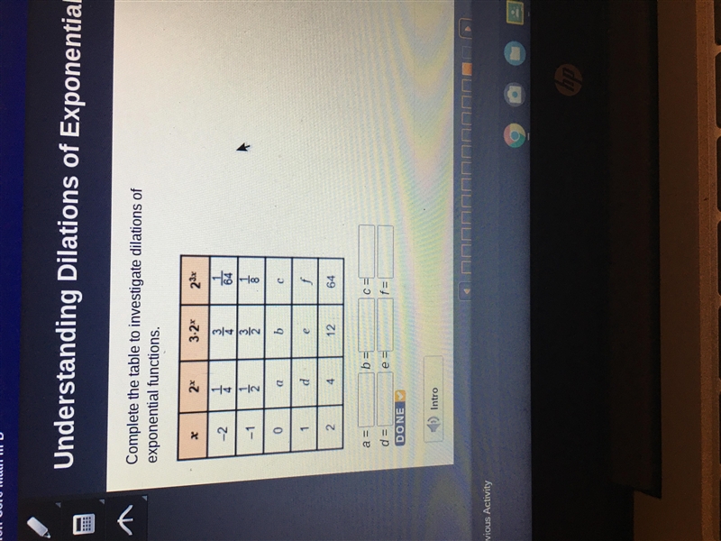 Complete the table to investigate dialations of exponential functions.-example-1