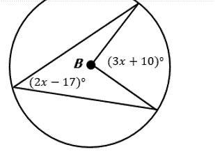 Given circle B below, find the value of x. A 27 B 44 C 71 D 142-example-1