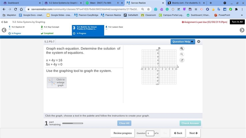 Graph each equation. Determine the solution of the system of equations. 0 Use the-example-1