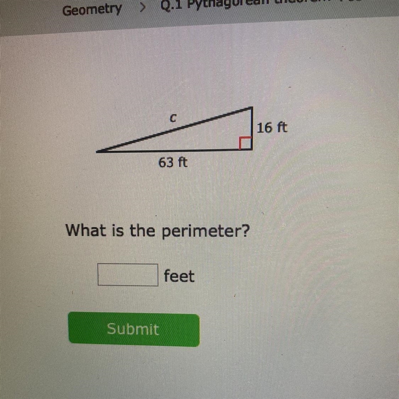 CAN SOMEBODY HELP ME PLS GIVE THE CORRECT ANSWER IM FAILING BUT ITs PYTHAGOREAN THEOREM-example-1