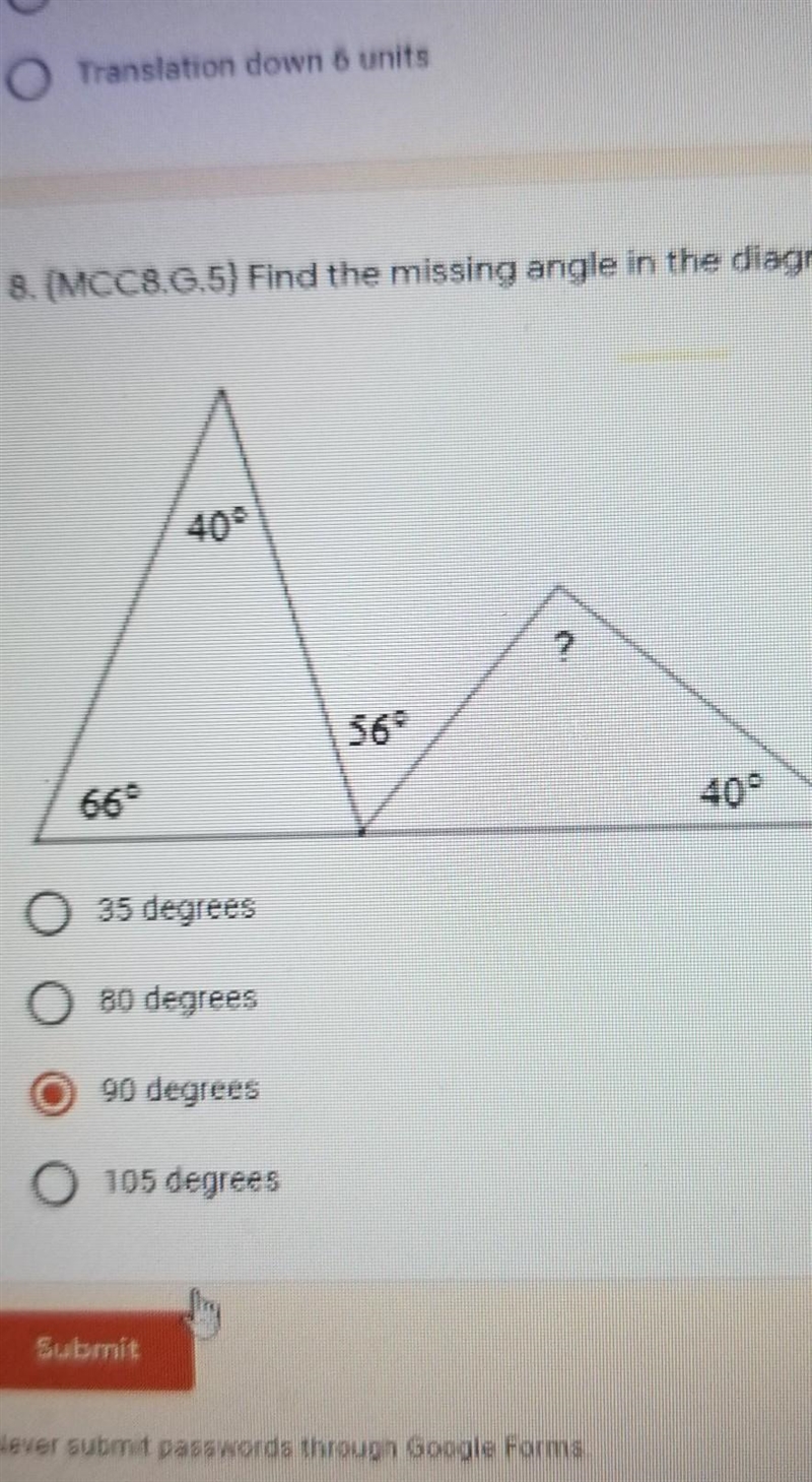 Find the missing angle?​-example-1