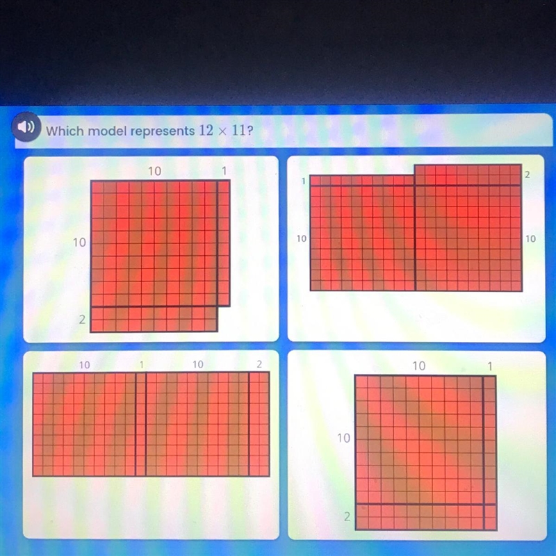 1) Which model represents 12 x 11?-example-1