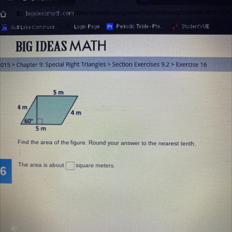 Find the area of the figure. Round your answer to the nearest tenth.-example-1