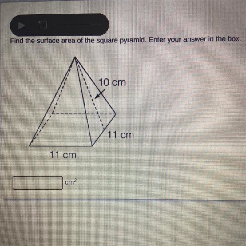 Find the surface ara of the square pyramid. Enter your answer in the box-example-1