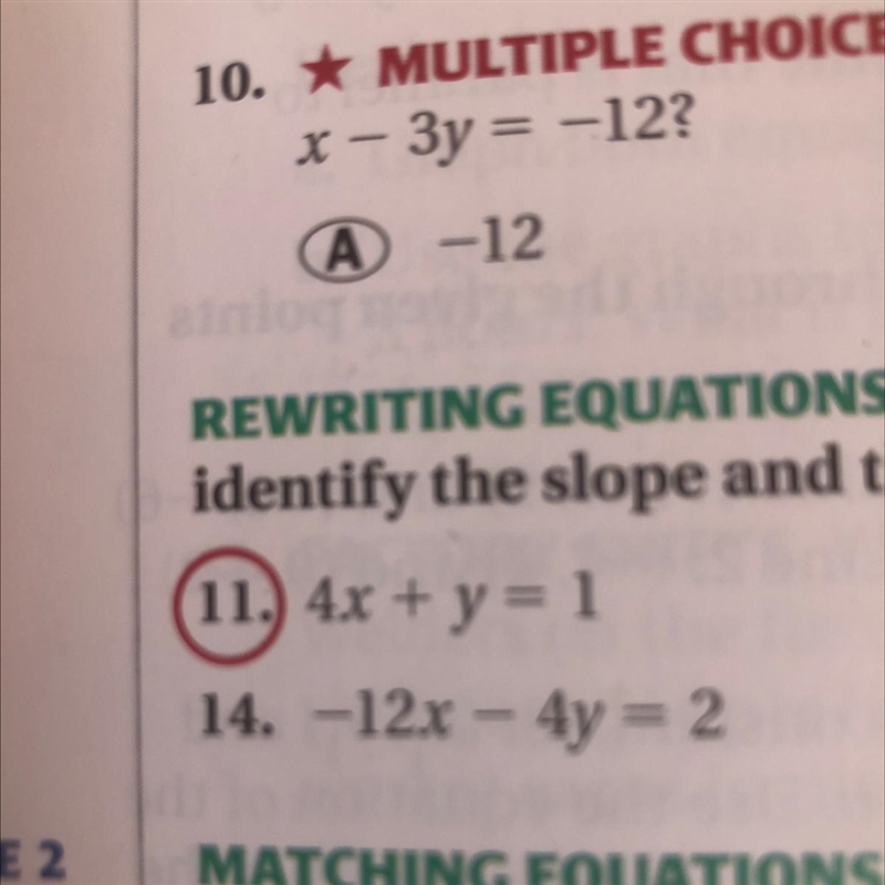 Rewrite the the equation in slope-intercept form. Then identify the slope and the-example-1