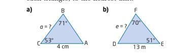 Find the length of the indicated side in each triangle, to nearest unit.-example-1