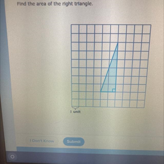 Find the area of the right triangle-example-1