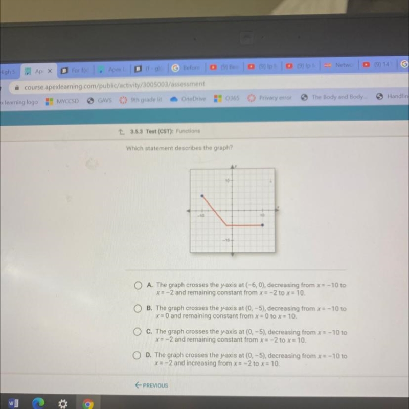 Which statement describes the graph?-example-1