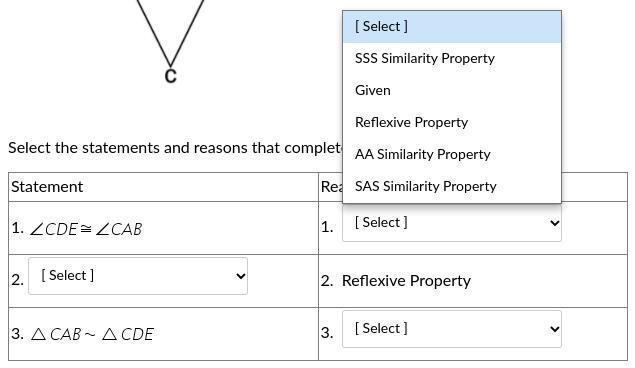 Select the statements and reasons that complete the proof. Statement #2. Reasons #1. And-example-4