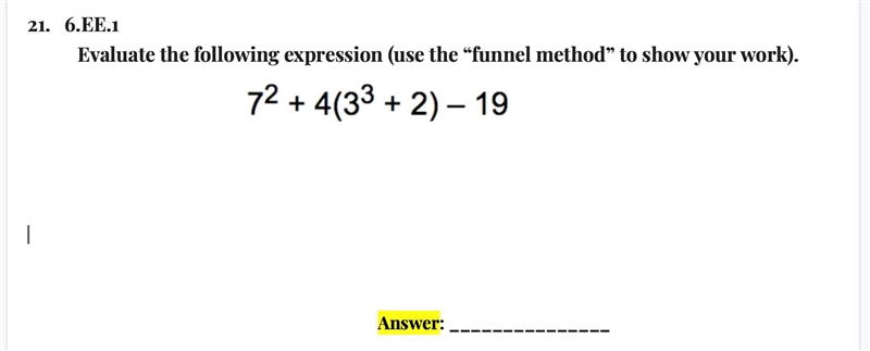 What's the answer and show your work by using the funnel method-example-1