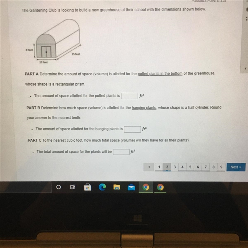 Volumes and circles Determine the amount of space ( volume) he’s allowed for the potted-example-1