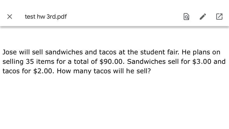 PLZ HELP ME ‼️‼️‼️‼️ How many tacos will he sell?-example-1