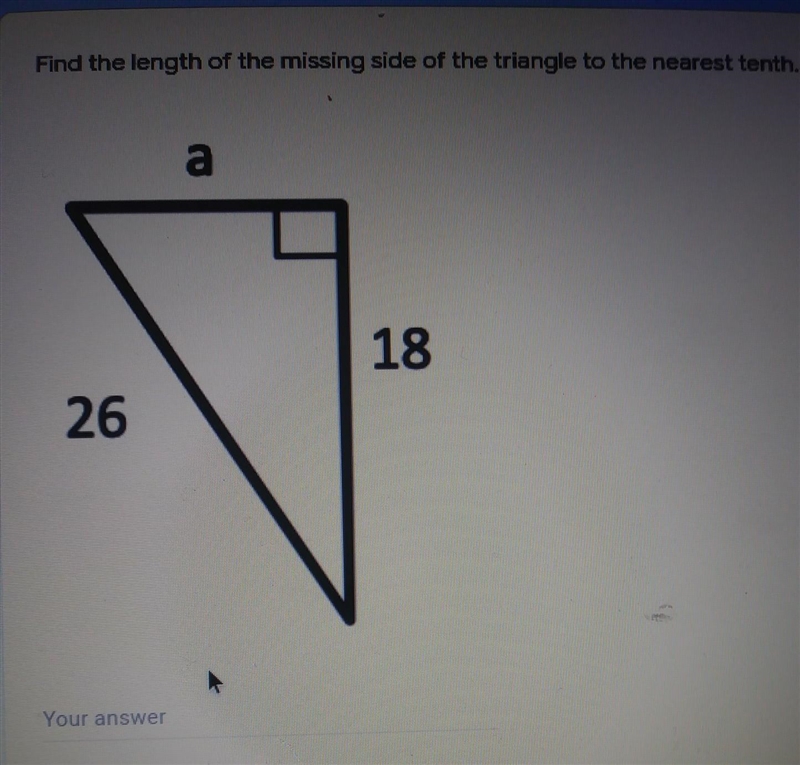 Find the length of the missing side of the triangle to the nearest tenth.​-example-1