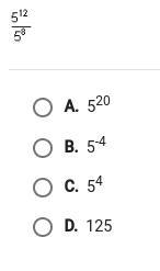 HELP ME!!!!!!!! Which choice represents the fraction below as a single exponential-example-1