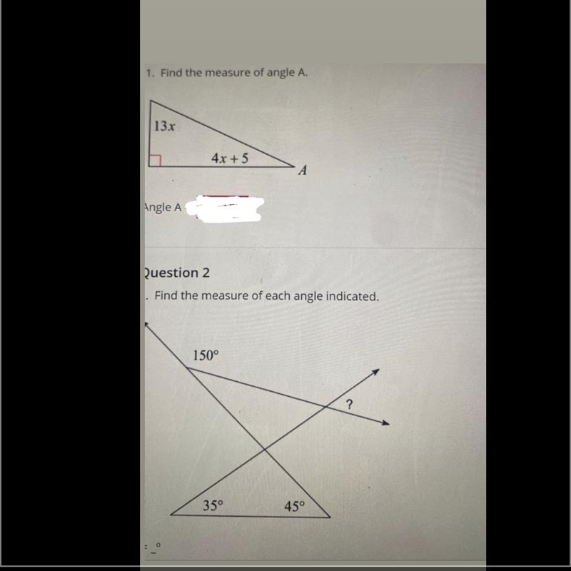 Find the measure of angle A-example-1