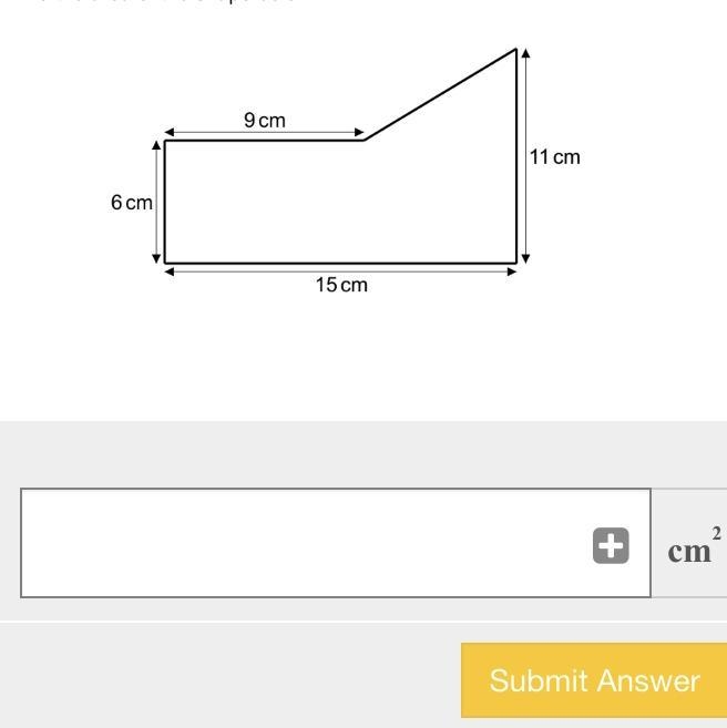 Find the area of the shape below?-example-1