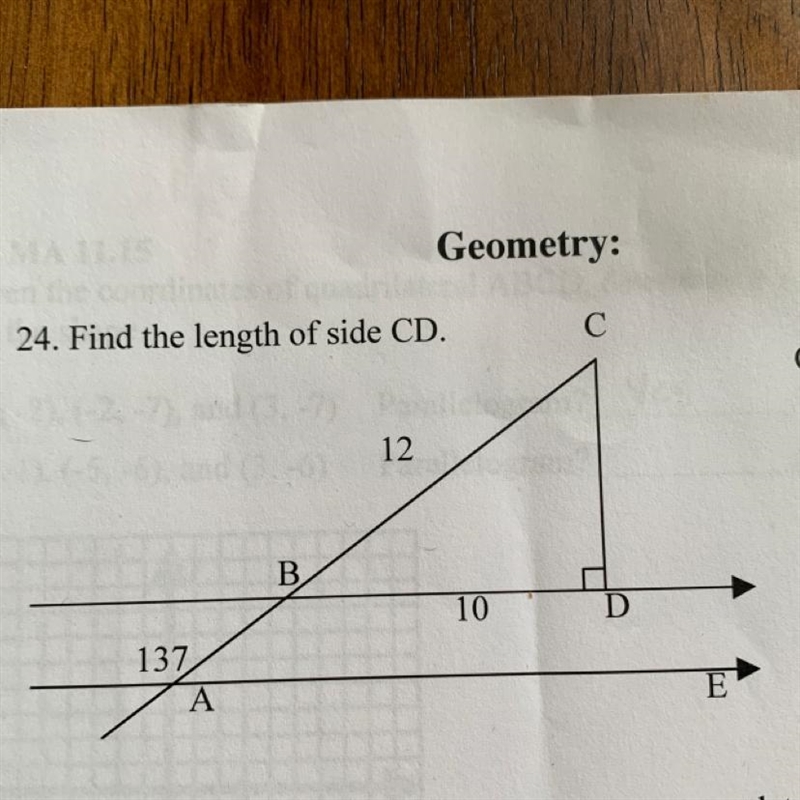 Please help! Find the length of side CD.-example-1