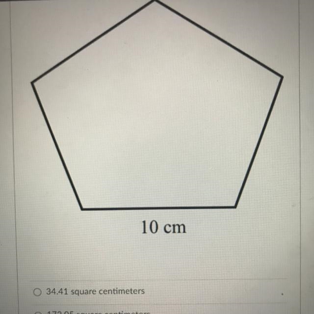 Find the area of the regular pentagon.-example-1