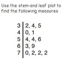 In order, range, median, mode and mean. Round the mean to the nearest tenth. PLS HELP-example-1