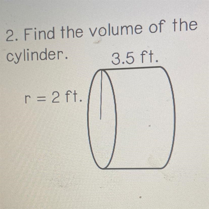 2. Find the volume of the cylinder-example-1