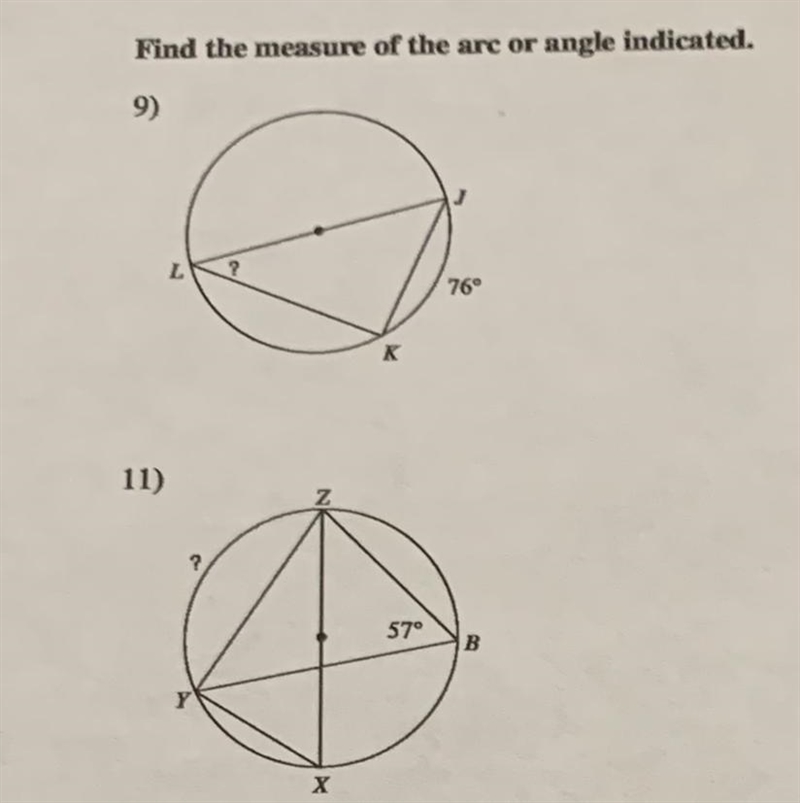 Find the measure of the arc or angle indicated.-example-1