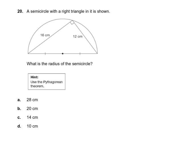 What is the radius of the semicircle-example-1