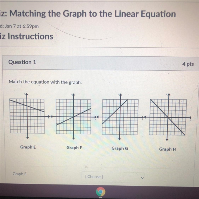 Match the equation with the graph. → Graph E Graph F Graph G Graph H-example-1