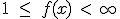 What is the range of the function graphed below? A. 1 <= f(x) < infinity B. negative-example-1