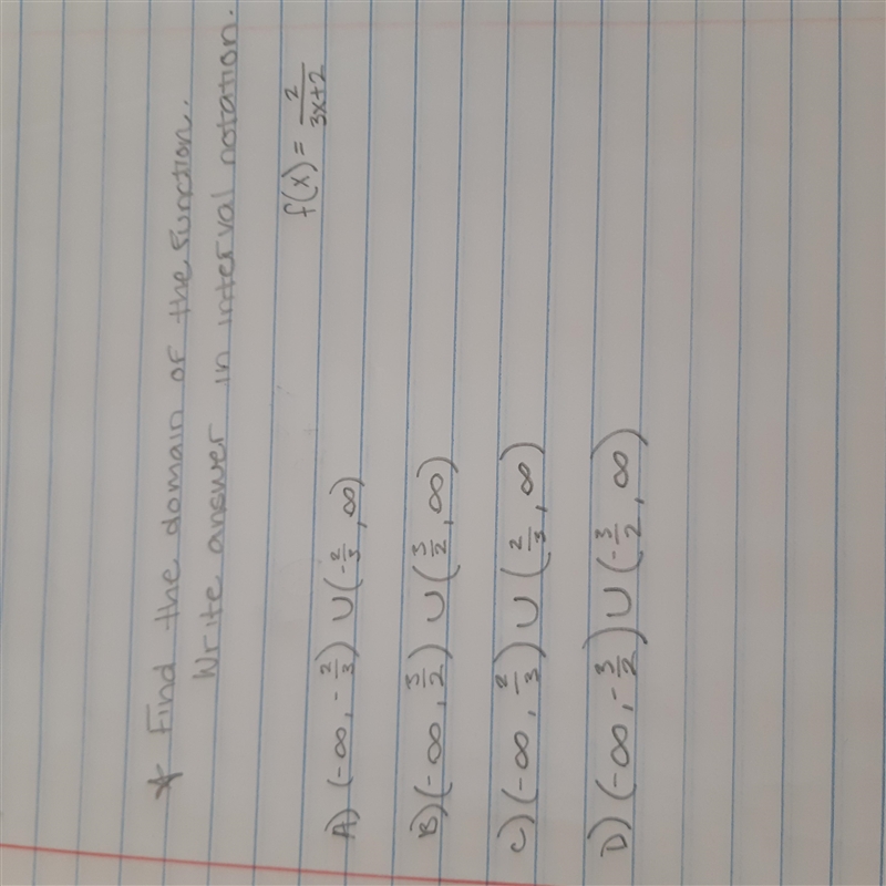 Help!!! Find the domain of the function. Write the answer in interval notation.-example-1