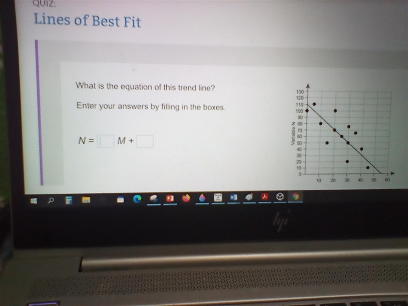 What is the equation of this trend line? Enter answers by filling in the box-example-1