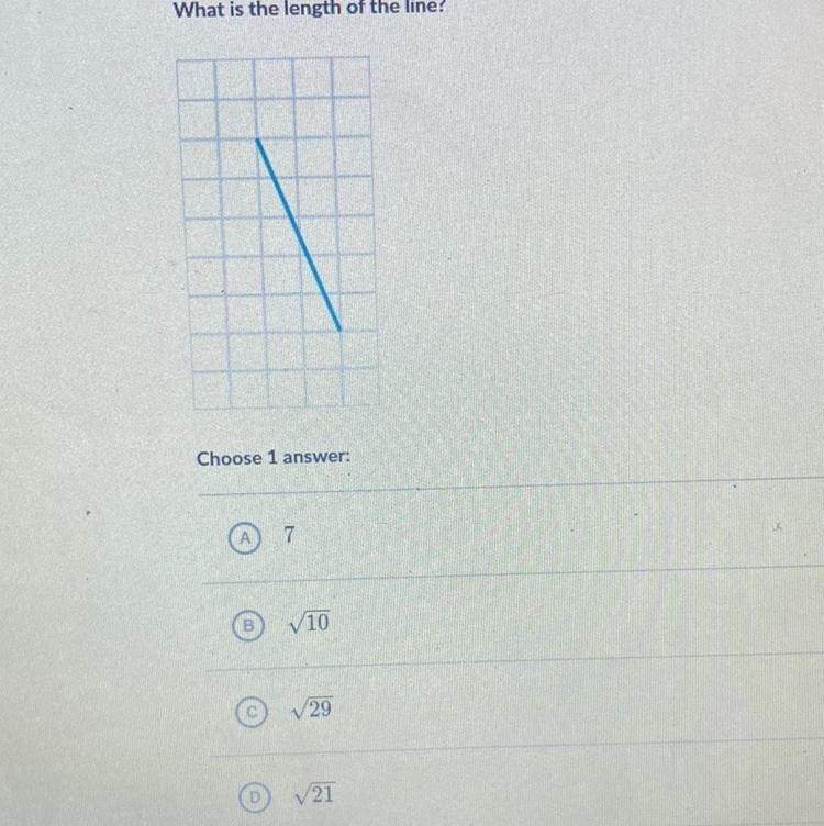 What is the length of the line? Choose 1 answer:-example-1