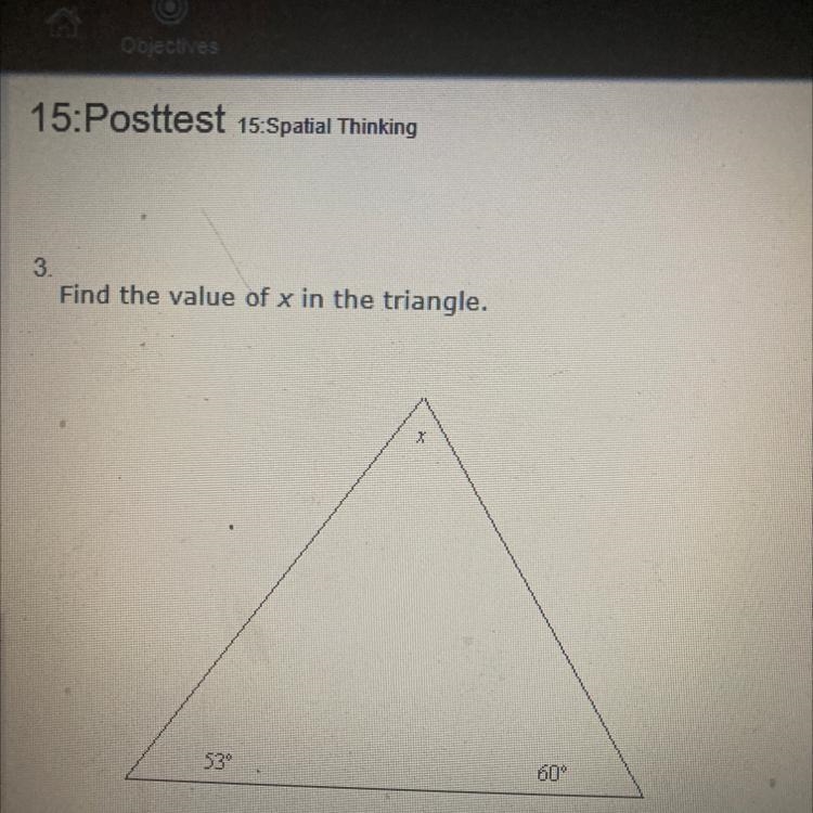 Find the value of x in the triangle. 67 113 293 7-example-1