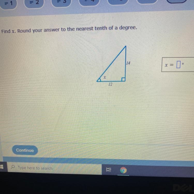 Find x round your answer to the nearest tenth of a degree-example-1