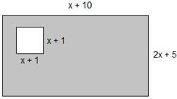 Write an expression for the area of the shaded region in its simplest form. SHOW ALL-example-1