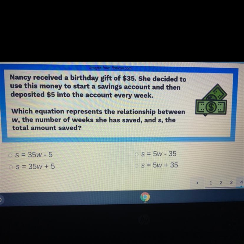 Nancy received a birthday gift of $35. She decided to use this money to start a savings-example-1