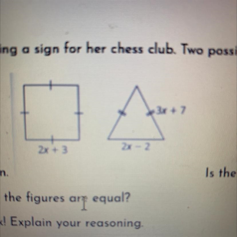 Sandra is making a sign for her chess club. Two possible designs for the base of the-example-1