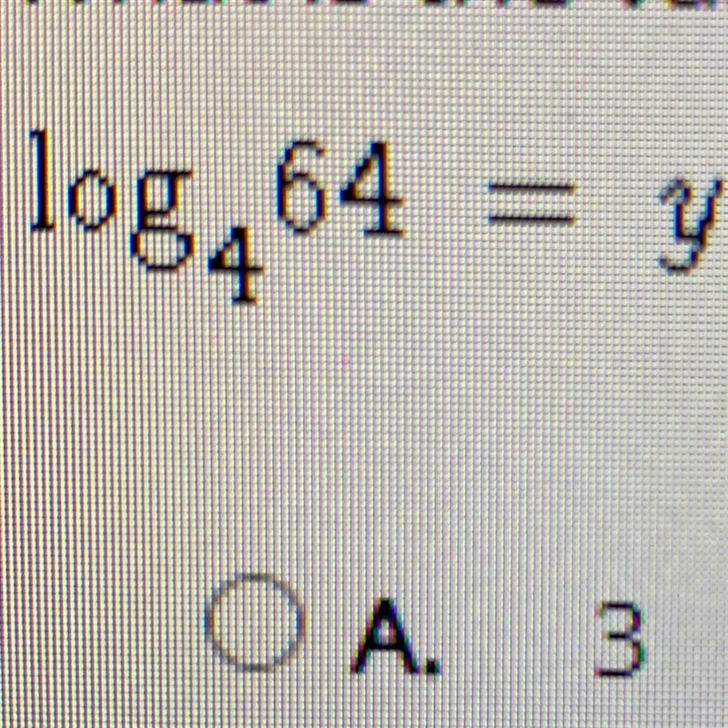 Select the correct answer. What is the value of y? A.3 B.8 C.4 D.16-example-1