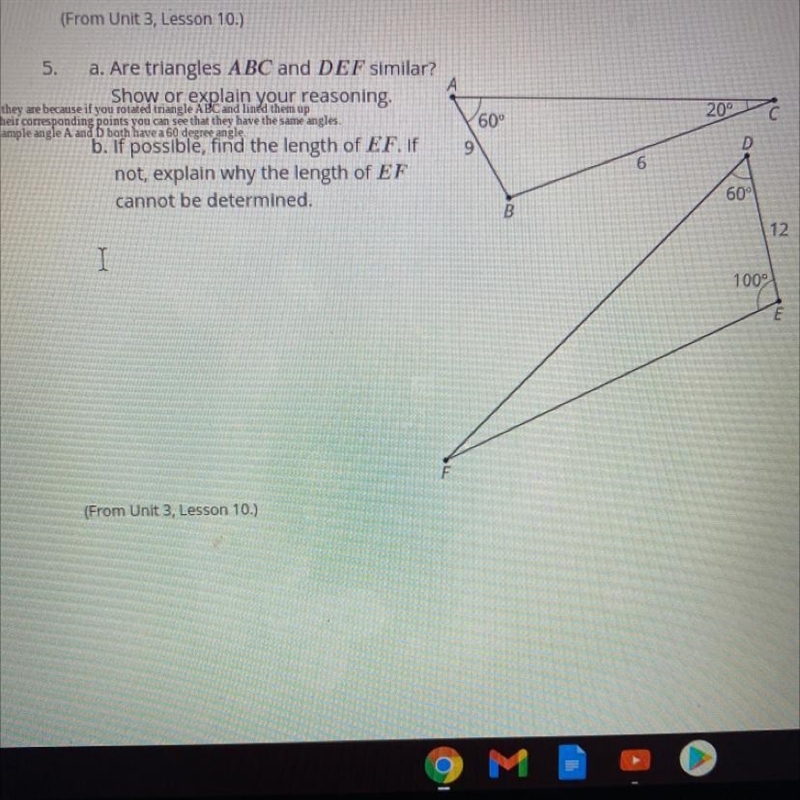 If possible, find the length of EF. If not, explain why the length of EF cannot be-example-1