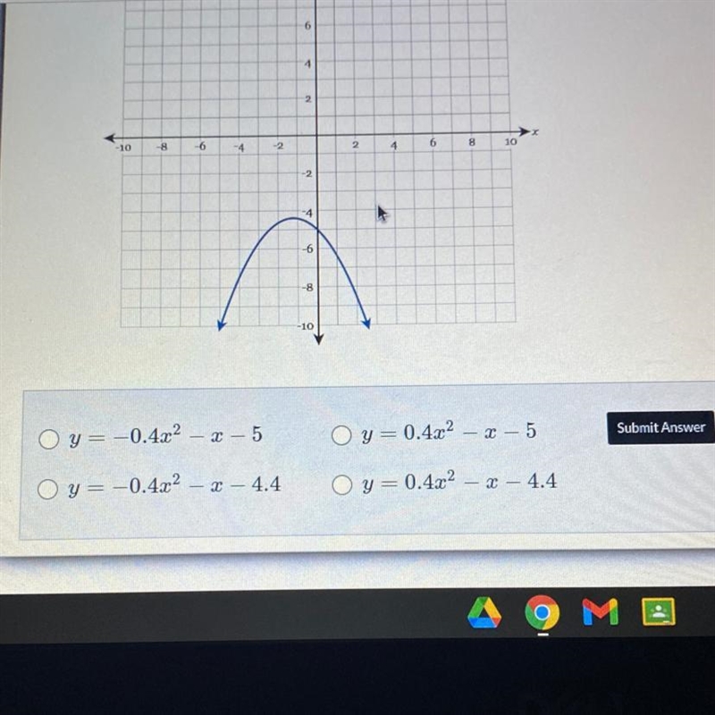 Which equation best matches the graph shown below ?-example-1