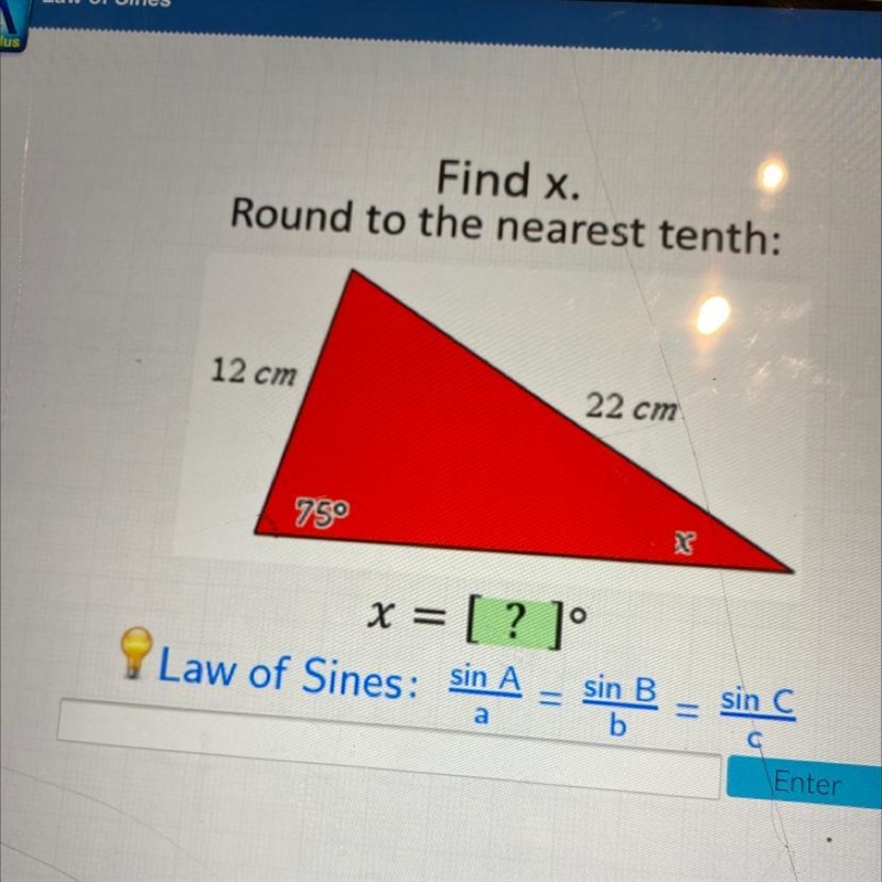 Find X round to the nearest tenth.-example-1