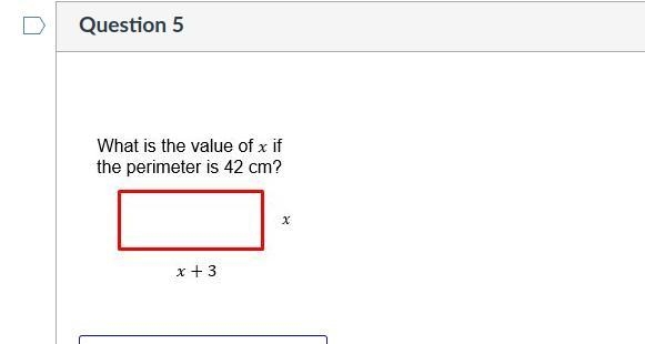 What is the value of x if the perimeter is 42cm-example-1