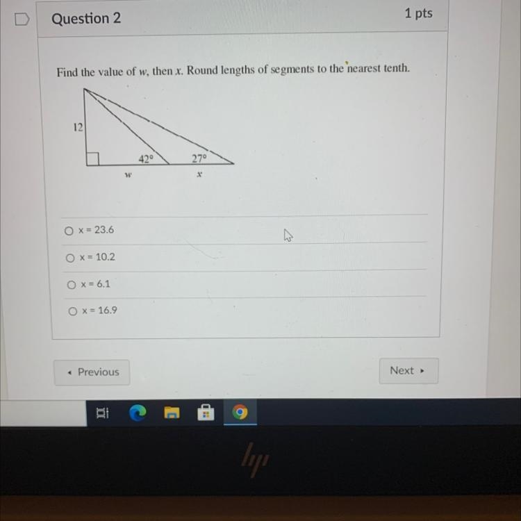 Find the value of w, then x. Round lengths of segments to the nearest tenth pls help-example-1