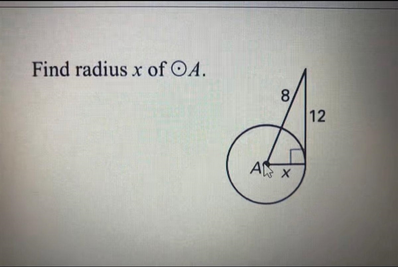 Find the radius x of a-example-1