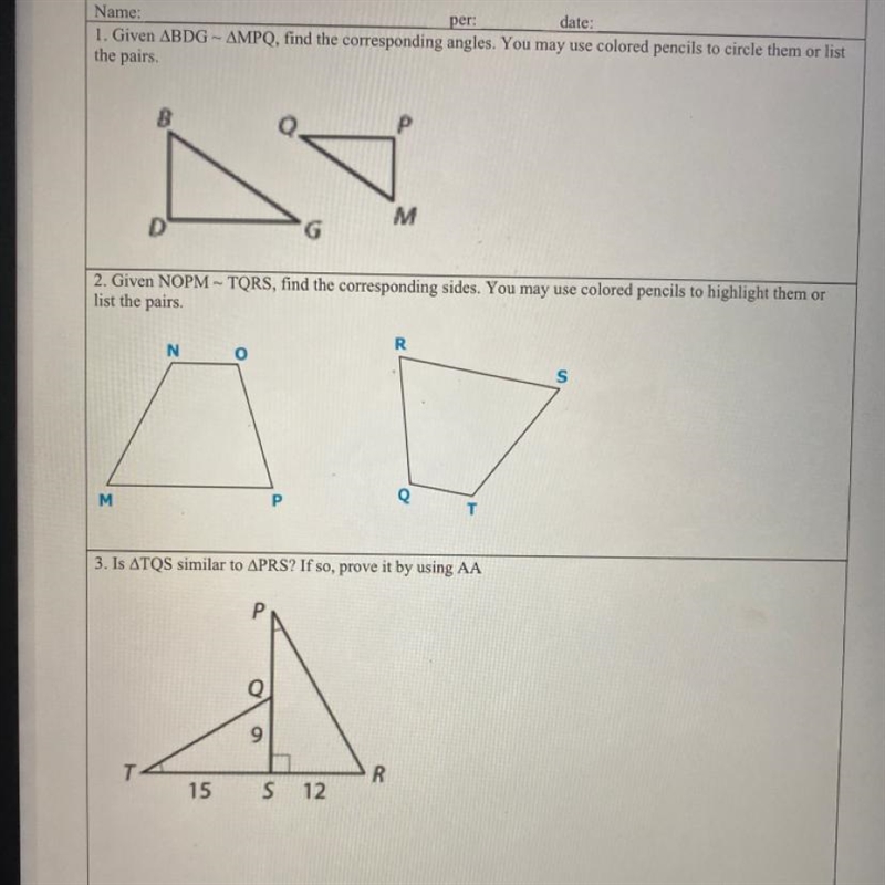 How do I solve number one so I can do the rest?-example-1