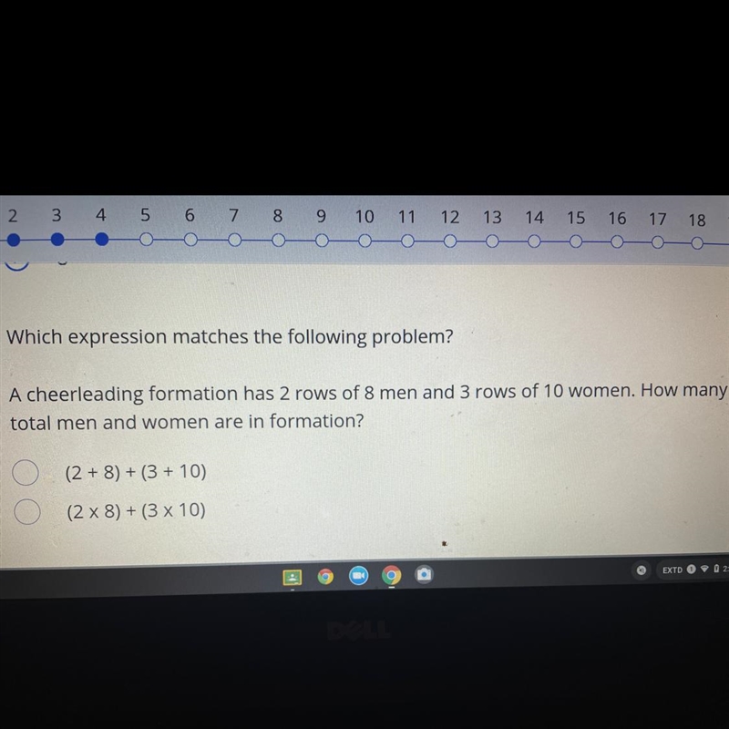 Tom A cheerleading formation has 2 rows of 8 men and 3 rows of 10 women. How many-example-1