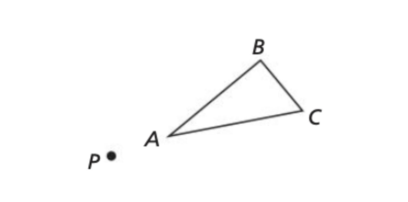 85 points! Sketch the following image on a blank piece of paper and rotate triangle-example-1