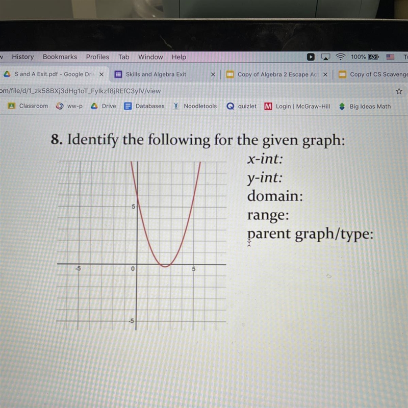 What is the domain and range of this graph?-example-1