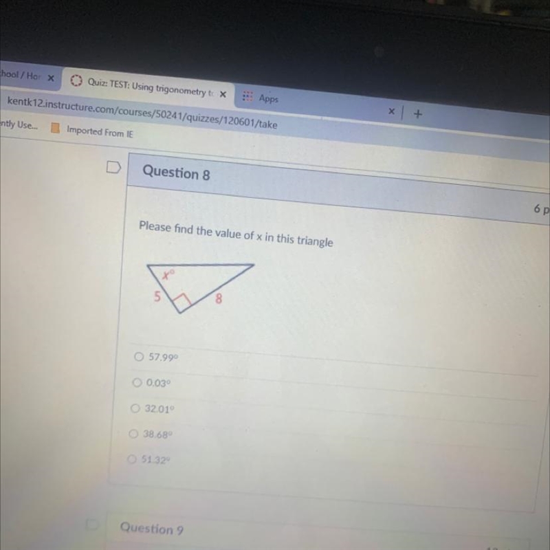 Please find the value of c in this triangle-example-1