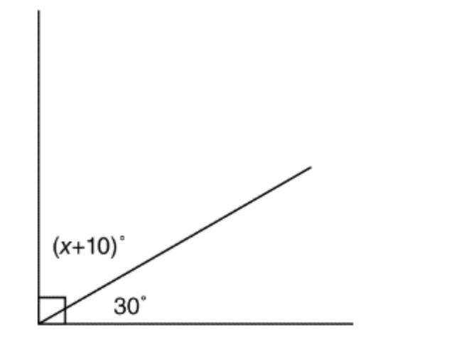 What is the value of x in the figure? 90 70 60 50-example-1